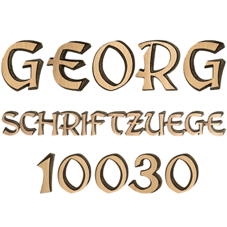 Schriftzüge zusammenhängend gegossen