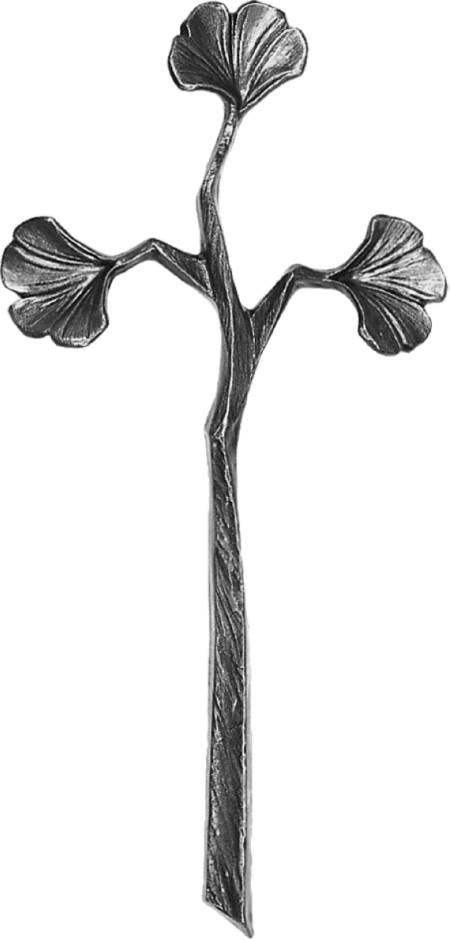 Cross with ginkgoleaves 17 x 8 cm coloriert - Image 3