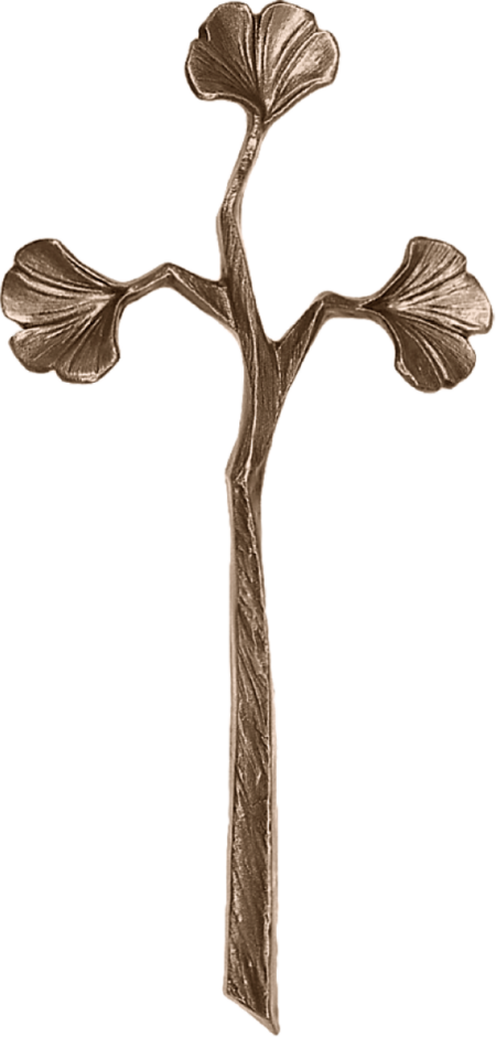 Cross with ginkgoleaves 17 x 8 cm coloriert - Image 2