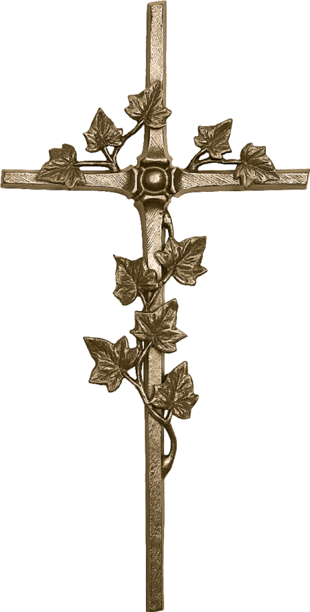Croix avec lierre 30 x 15 cm alugrau oder coloriert