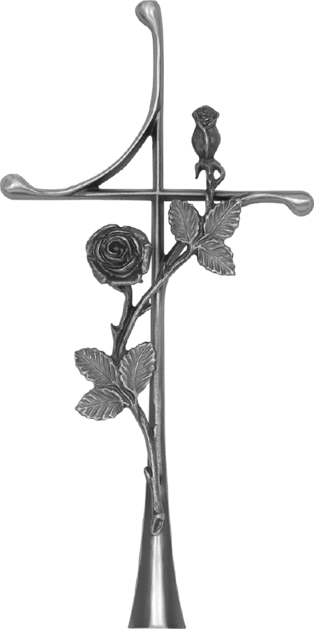 Cross with rose 20 x 10 cm alugrau oder coloriert - Image 3