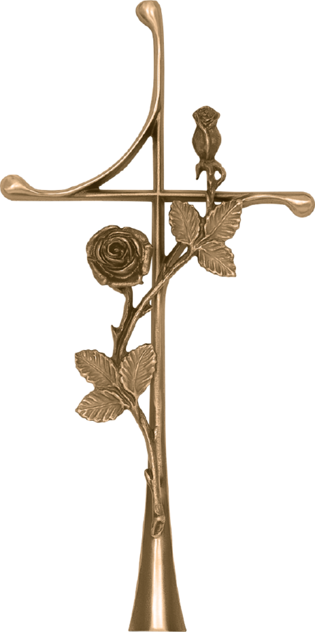 Cross with rose 20 x 10 cm alugrau oder coloriert - Image 2