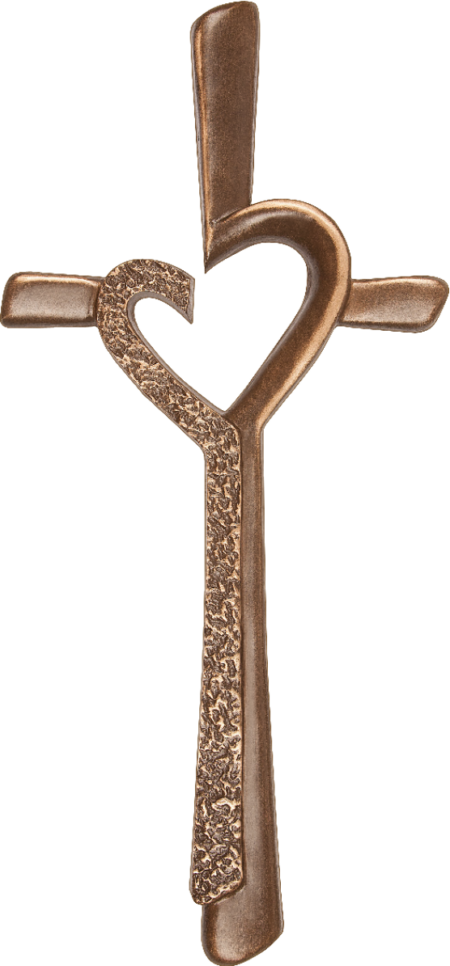 Croix avec coeur 38 x 17 cm