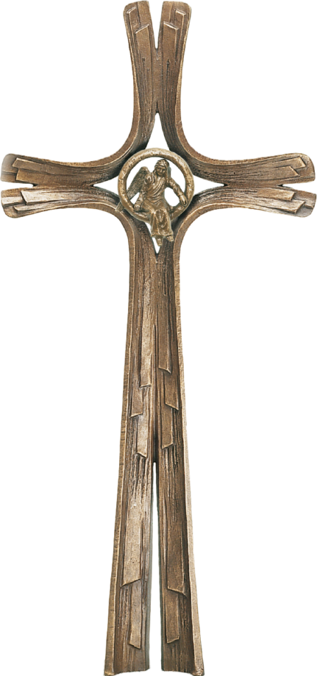Croix stêle double-face motif D/E/L/S/V 80 x 41 cm alugrau oder coloriert