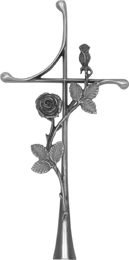 Standing cross with rose 20 x 10 cm alugrau oder coloriert - Image 2