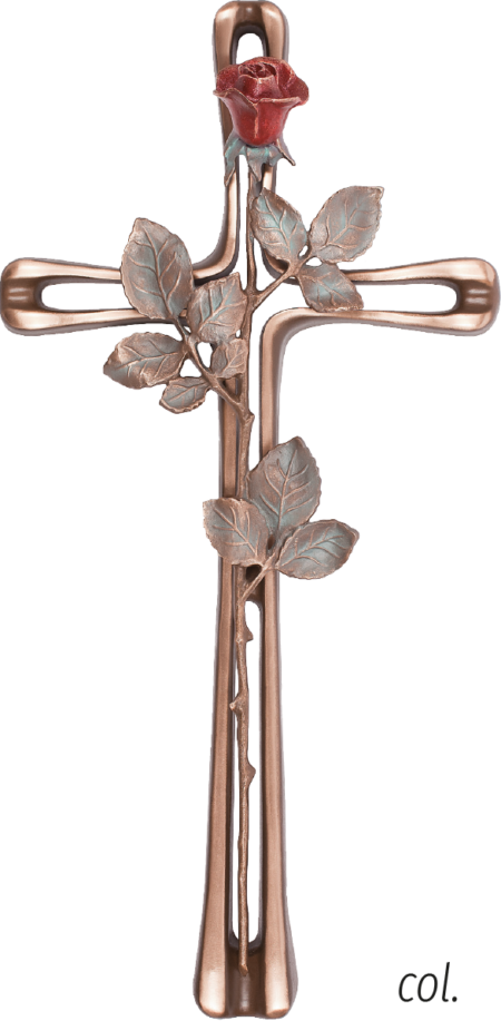 Standing cross with rose 65 x 32 cm