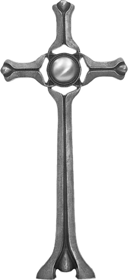 Staand kruis met metalen hemisfeer 55 x 26 cm K3-79207 - Afbeelding 2