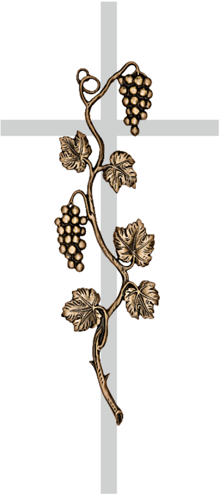 Kruis met druiven no. 35150 bij onze letters h = ca. 20 cm