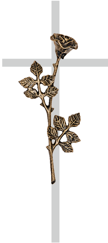 Cross with rose no. 35710 going with our letters h = 15 cm