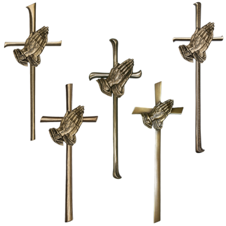 Croix avec mains assortie aux lettres h = ca. 15 cm