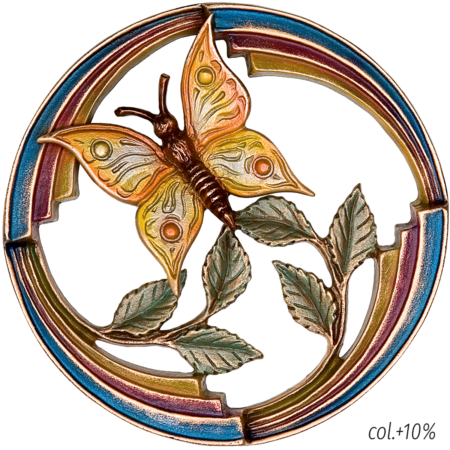 Plaque feuilles et papillon 12 x 12 cm – Image 2