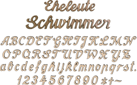 Schriftzüge mit Schnittkante d= 6-8 mm =======================