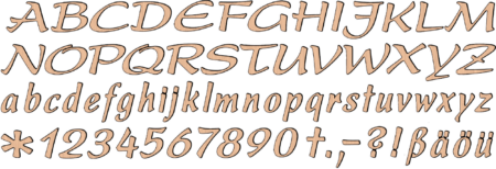 Letters aan elkaar/losse letters in lettertype no. 32001 "Bobbi" Oberfläch - Afbeelding 2
