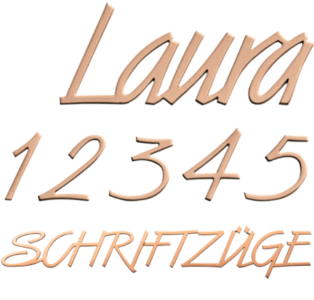 Letters aan elkaar/losse letters in lettertype no. 32040 "Laura" nur noch a