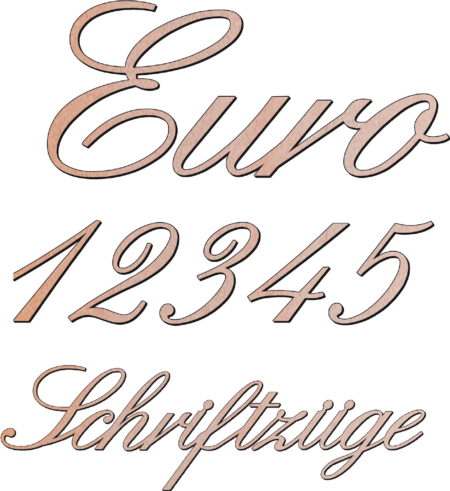 Letters aan elkaar/losse letters in lettertype no. 32093 "Euro"