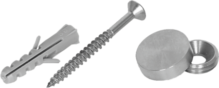 Glatte Rosette 2-teilig mit Gewindeeinsatz- Links- gewinde mit Holzschraube