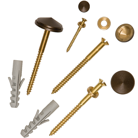 Domed rosette, 2-piece with threaded insert and wood screw 40 mm