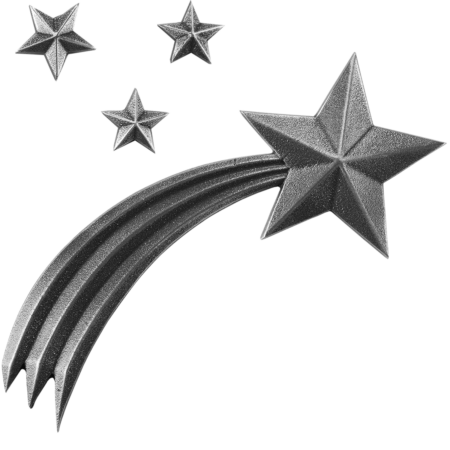 Étoile filante avec 3 étoiles 6 x 15 cm – Image 2