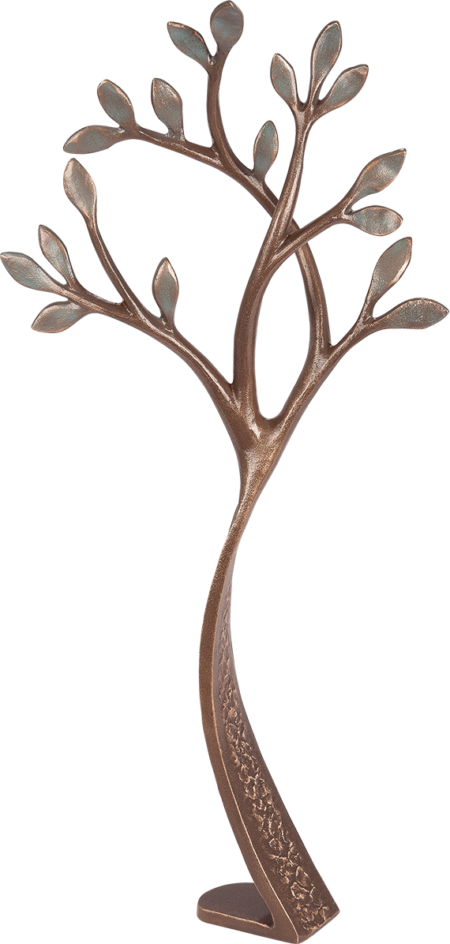 Tree fully sculpted h = 27 cm, 13 x 3 cm coloriert
