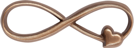 Signe d'éternité avec coeur "ewige Liebe" zu gegossenen Schriften mit gerund