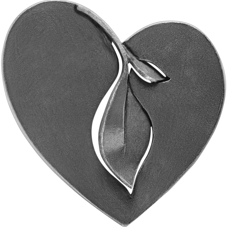 Coeur avec feuille 10 x 9 x 2 cm – Image 2