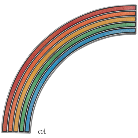 Arc en ciel, coloré relief 14 x 14 cm (freistehend doppelseitig NEU: 37254) – Image 2