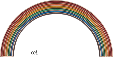 Arc en ciel, coloré relief 28 x 14 cm (freistehend doppelseitig NEU: 37256)