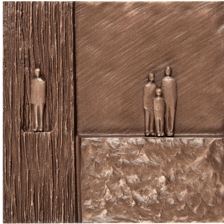 Plaquettes motief 18 x 18 cm Motiv: "Abschied" mit Figuren nach Wunsch