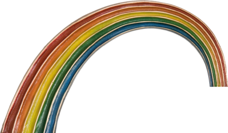 Arc en ciel, coloré détaché, double face 8 x 14 cm