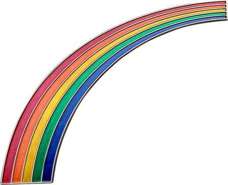 Rainbow - coloured free-standing, double-sided 15 x 12 cm