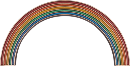 Arc en ciel, coloré détaché, double face 28 x 14 cm