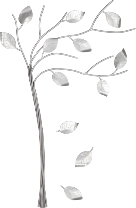 Tree in the wind with 3 loose leaves 45 x 32 cm - Image 3