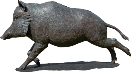 Wild boar vollplastisch h = 38 cm, 150 x 30 cm