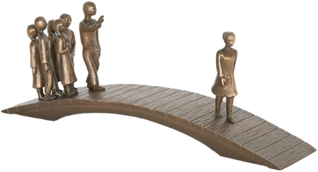 Brug met mensen, volplastisch 3 x 25 x 6 cm mit Personen