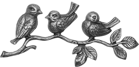 3 birds on a twig 30 x 15 cm - Image 2