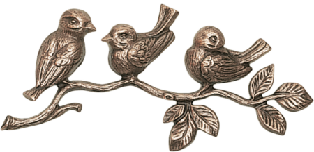 3 birds on a twig 30 x 15 cm