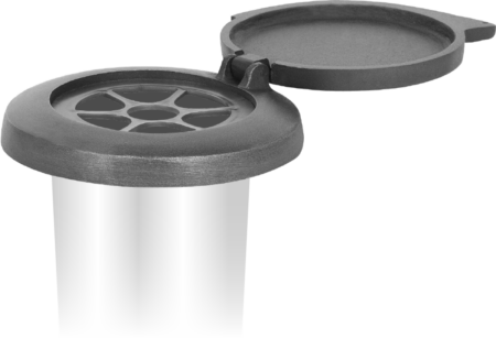 Vase escamotable avec couvercle intérieur et tube protectrice d = 12 cm, h = – Image 3