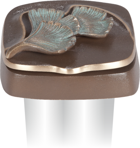 Vase-ring with ginkgoleaves with lid, container and protective container col