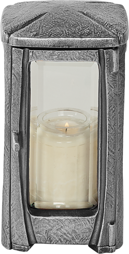 Lantaarn met kristalglas 20 x 12 x 12 cm - Afbeelding 2
