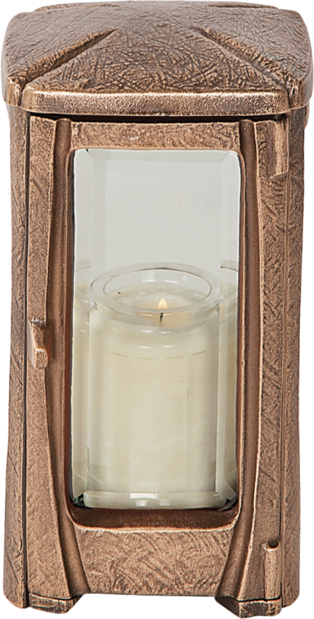 Lantaarn met kristalglas 20 x 12 x 12 cm