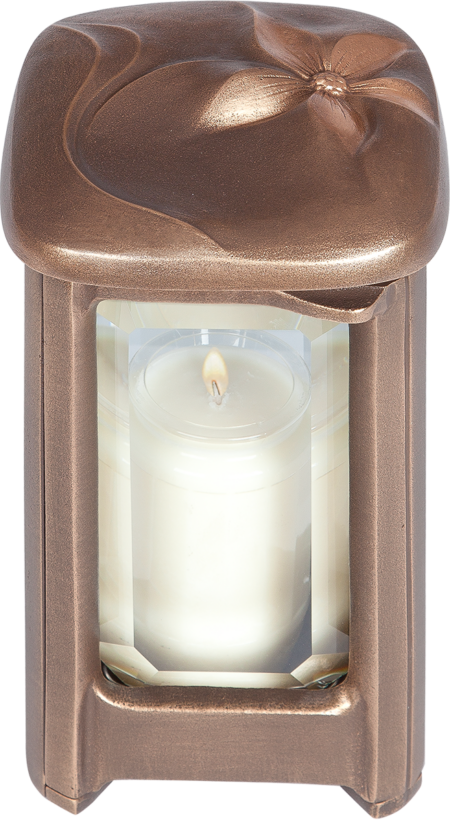 Lampe mit Blume mit Kristallglas