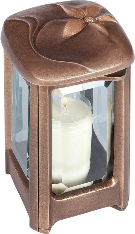 Lampe mit Blume mit Kristallglas – Bild 2