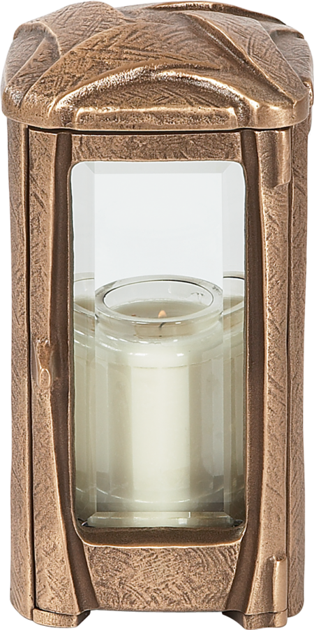 Lantaarn met kristalglas 22 x 12 x 12 cm