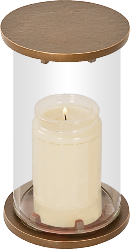 Cylindrical glass lamp for 3-day candles h = 15 cm. d = 10,5 cm 79560/13