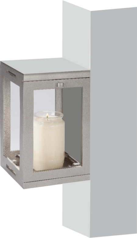 Lamp for left-hand installation h = 19 cm, 12 x 12 cm Türanschlag A oder B