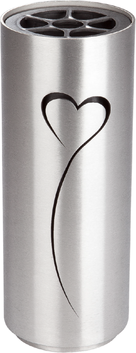 Vase avec coeur h = 23 cm, d = 8,5 cm