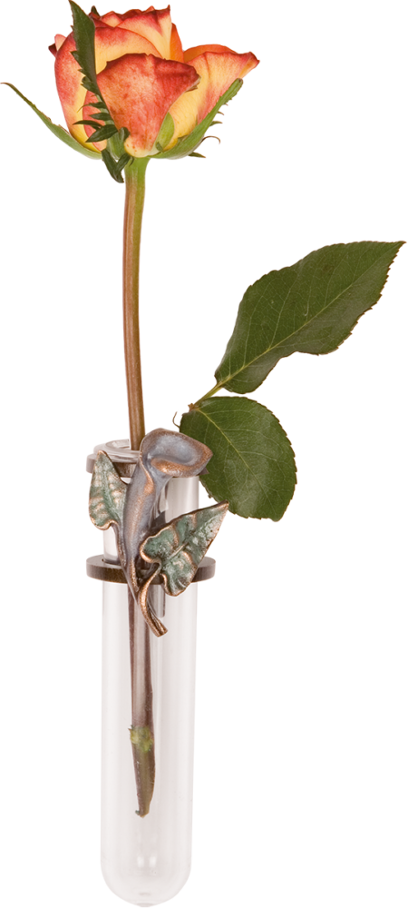 Wall vase h=13 cm, d=3,7 cm K A R B bronzebraun oder coloriert - Image 3