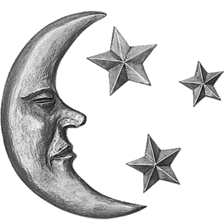 Lune avec 3 étoiles 8 x 5 cm – Image 2