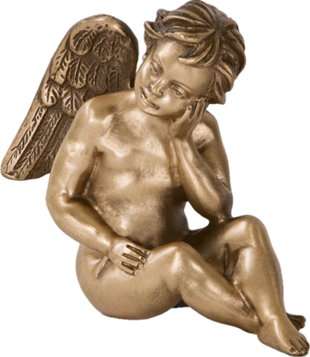 Zittende angel volplastisch 11 x 13 x 8 cm