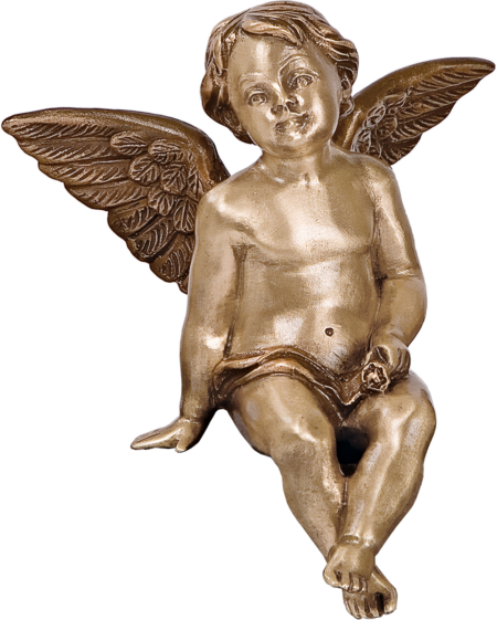 Sitting angel fully sculpted an Kante sitzend 12x12x12